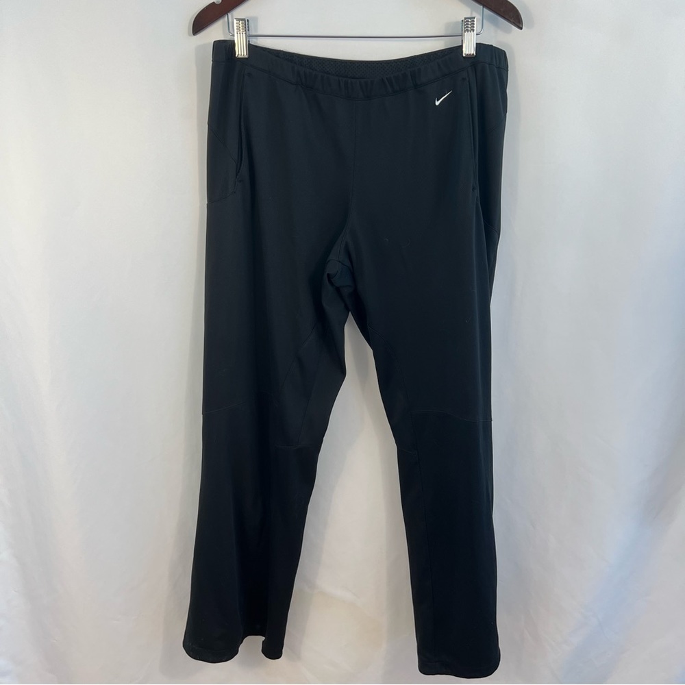 Nike Dri Fit Athletic Pants Women's L Large 12-14 Active Wear Black Walking